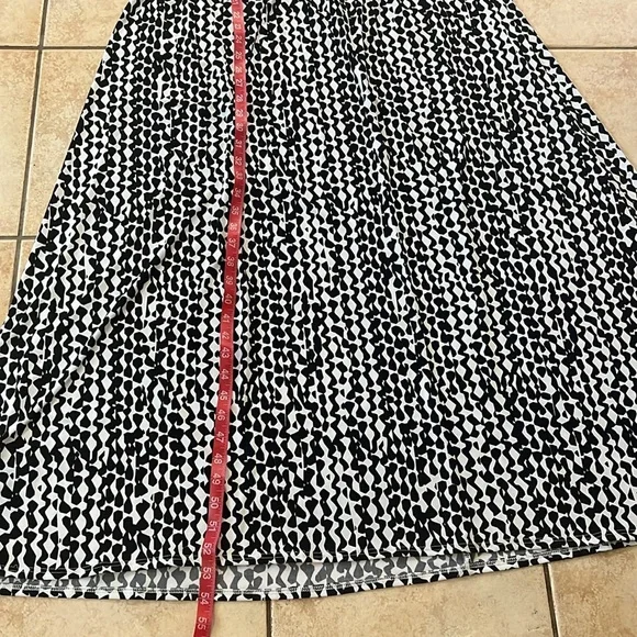 Vintage 90s Necessary Objects B&W‎ Tessellation Pattern Maxi Dress, Sz 3X - Picture 10 of 10